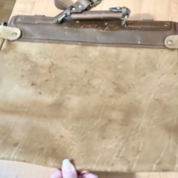 Vintage men Marlboro Gear Leather Briefcase Shoulder Messenger Bag Distressed - Picture 4 of 8